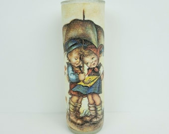 Frosted Candles, Hummel Frosted Little Girl and Boy Candles, Hummel Collectible, Container Candles, Glasses Candle Holders : shC*D Frosted Candles, Hummel Frosted Little Girl and Boy Candles, Hummel Collectible, Container Candles, Glasses Candle Holders : shC*D