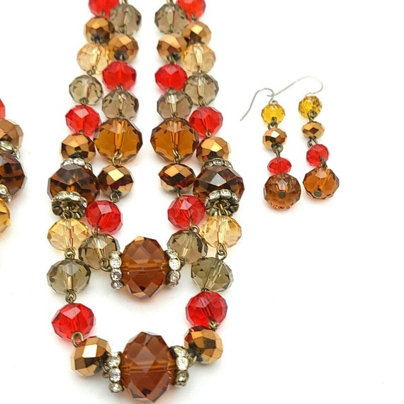 Vintage Crown Trifari Faceted Glass Bead Necklace… - image 7