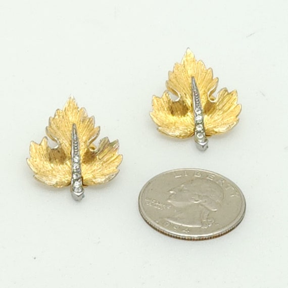 Vintage Park Lane Maple Leaf Rhinestone Clip On E… - image 5