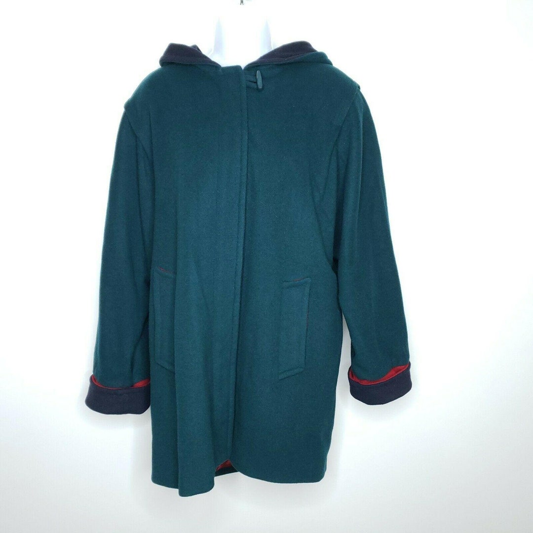 Mackintosh New England Hooded Wool Coat 10 Green Full Zip With - Etsy