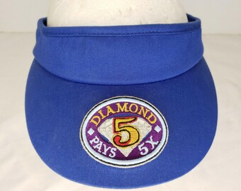 IGT Sun Visor Blue Adjustable Casino Embroidered Diamond Slots Cap Vintage Agree