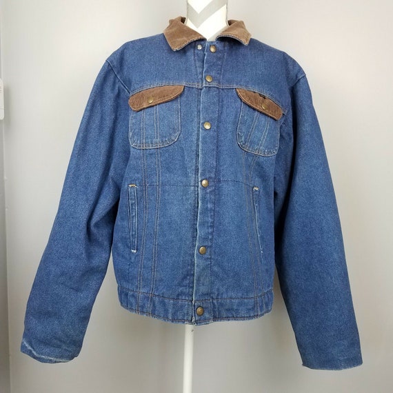 Vintage 1950s Key Imperial Denim Jean Jacket Lined 44… - Gem