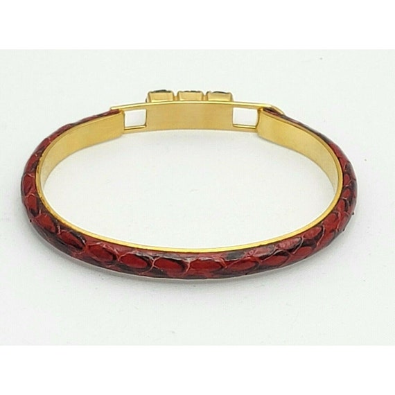 Peruzzi Florence Red Rhinestones Snakeskin Bracel… - image 10