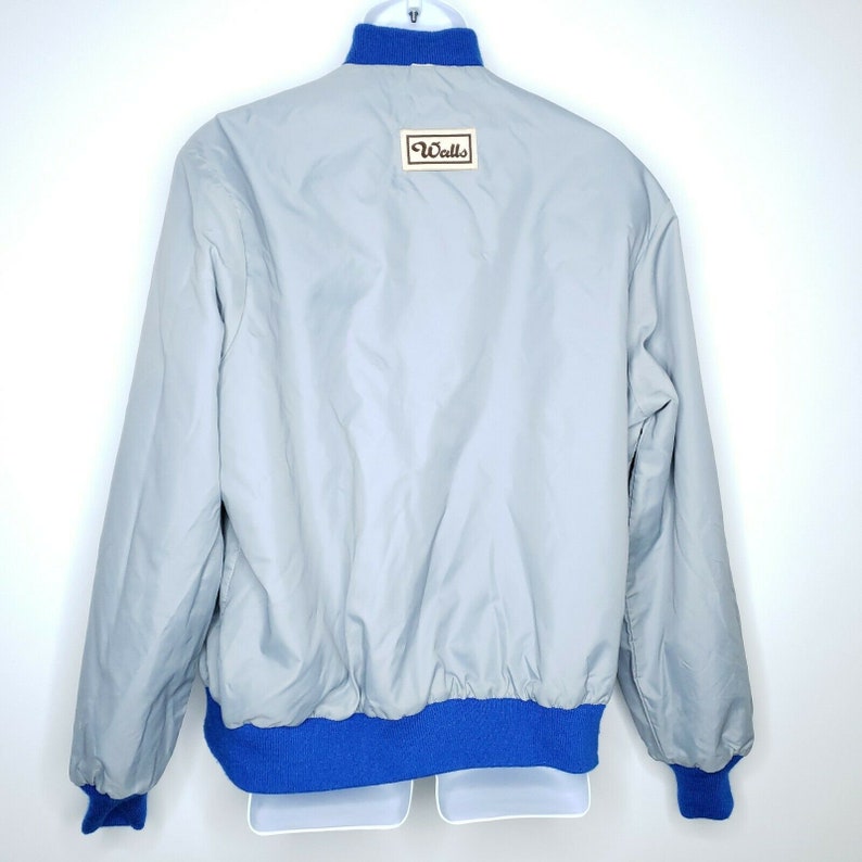 Vintage Walls Nylon Varsity Jacket Blue Satin Lined Track - Etsy