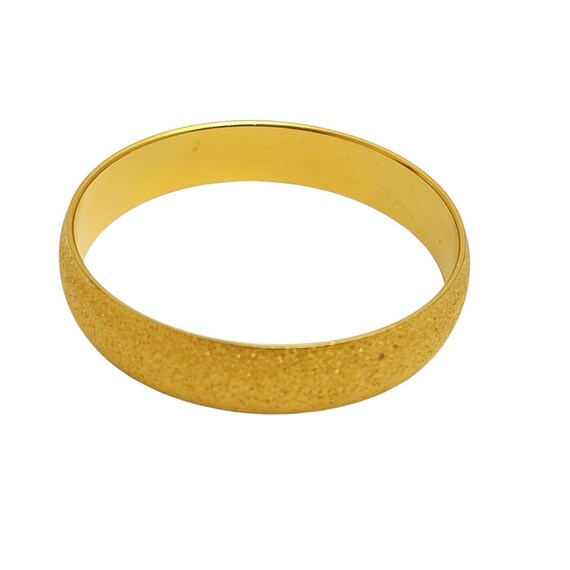 Vintage Monet Textured Gold Tone Bangle Bracelet … - image 4