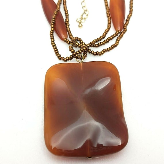 Artisan Multi Stand Statement Pendant Necklace Fa… - image 6