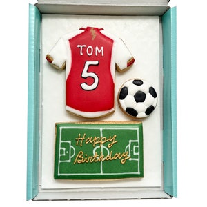 Personalised Football fan Birthday biscuits, Gift for Football fan, Premier league, Father's Day gift idea