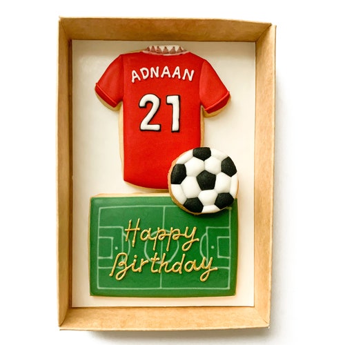 Personalised Football Fan Birthday Biscuits Gift for Football Etsy UK