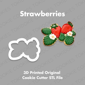 STL Starwberry Cookie Cutter, 3D gedruckte Cookie Cutter Set, digitaler Download Cookie Cutter Datei