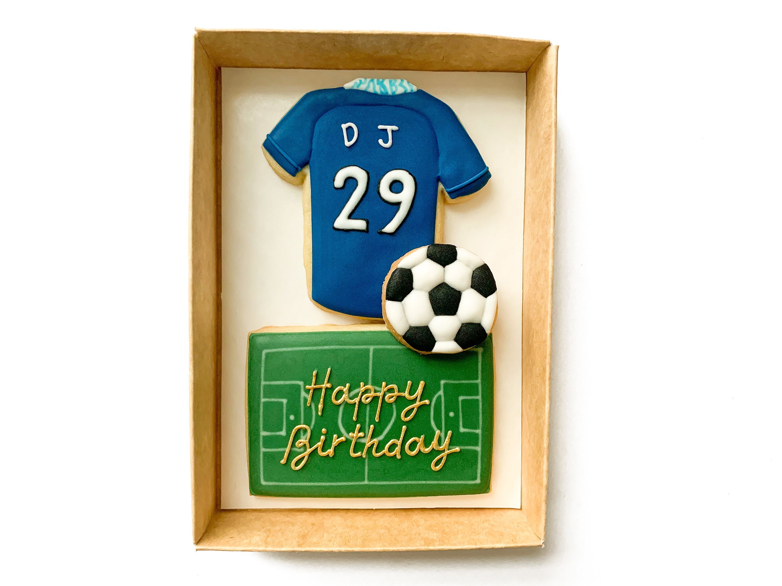 Personalised Football Fan Birthday Biscuits Gift for Football Etsy UK
