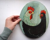Jonathan & Ledi - Original oil painting on oval canvas by Valériane Leblond