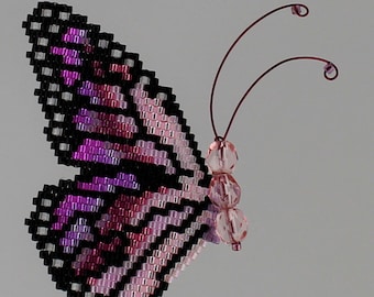 Bead Kit for Pink Ombre Monarch butterfly (includes pattern/tutorial)
