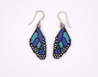 Monarch Butterfly Wing Earrings in Blue
