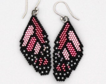 Large Monarch Butterfly Wing Earrings in Pink