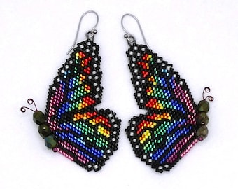 Rainbow Monarch Butterfly Earrings