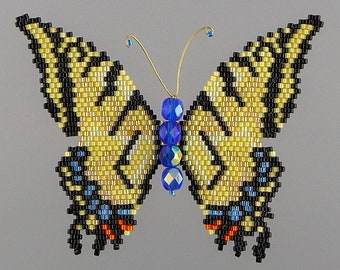 Kit de cuentas para mariposa cola de golondrina tigre en colores naturales (incluye patrón/tutorial)