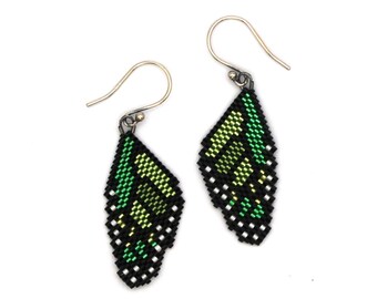 Monarch Butterfly Wing Earrings in Green