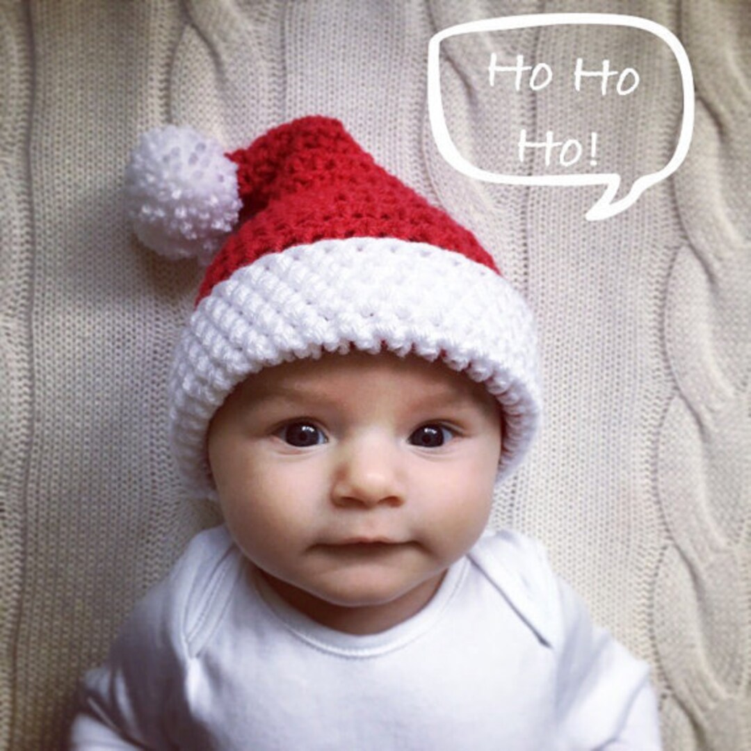 PDF PATTERN ONLY Cute Baby Santa Hat Crochet Pattern With Pompom - Etsy
