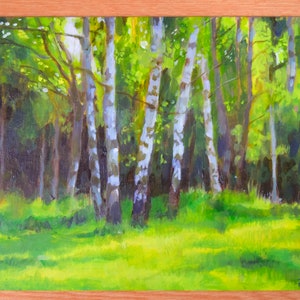 Original Oil Painting - Birch Forest