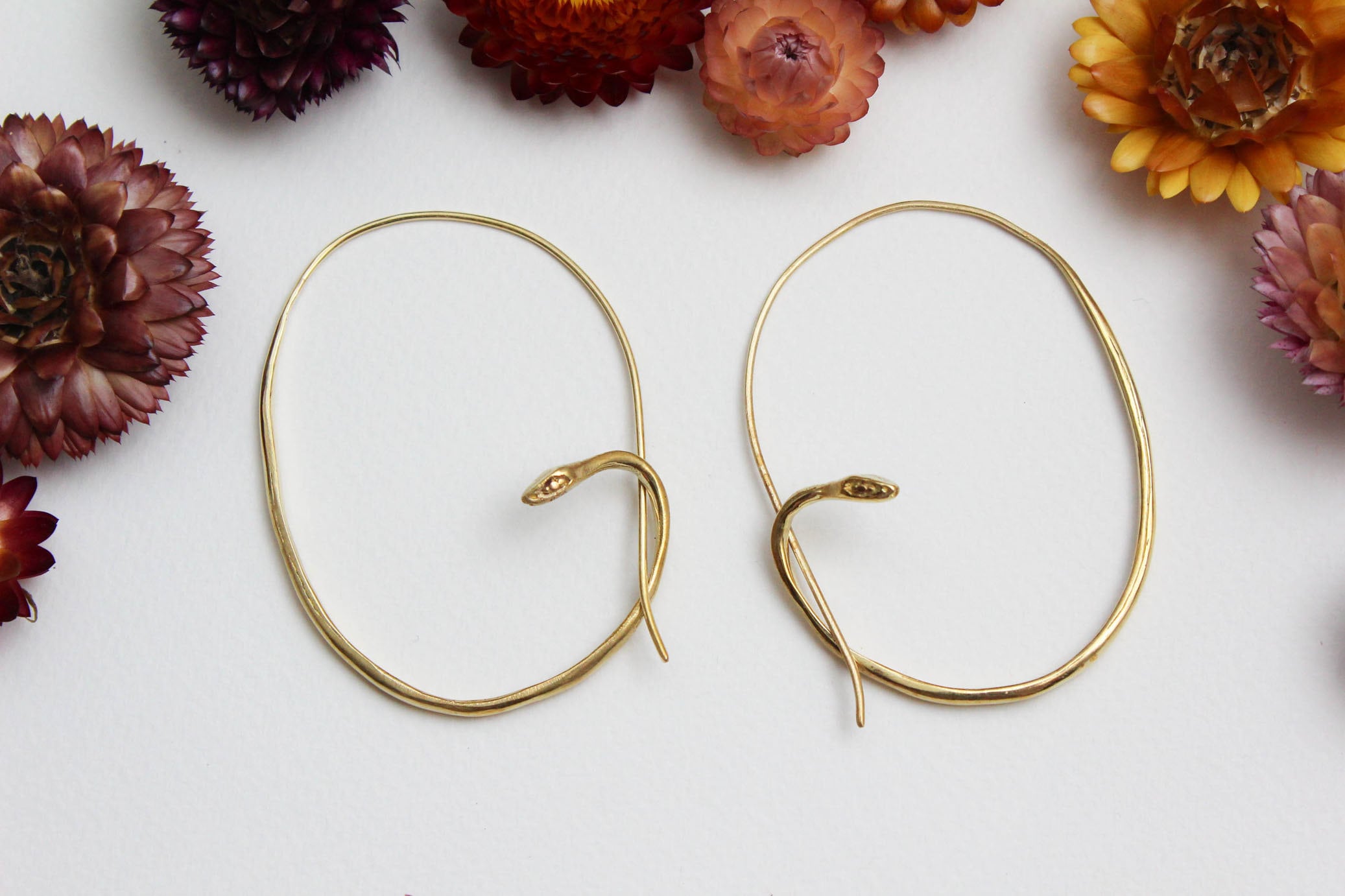 Snake Hoop Earring Etsy