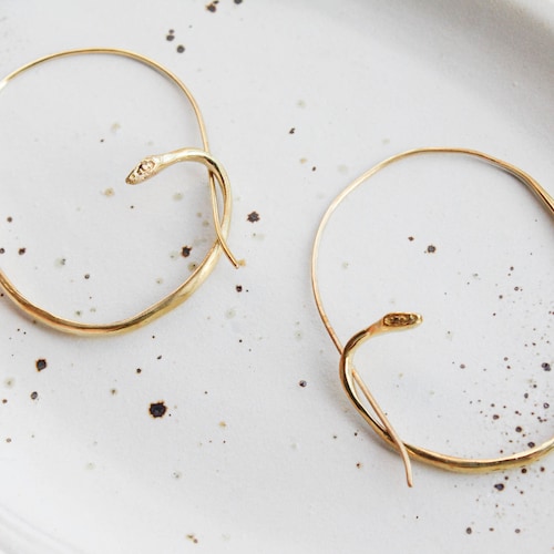 Snake Hoop Earring Etsy