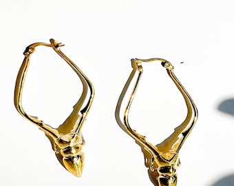Weevil Hoop Earring-Brass