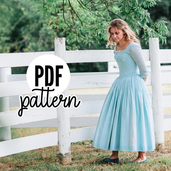 Cinderella Costume PATTERN - Day Dress - PDF Printable - One SIZE