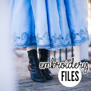 Alice Embroidery Files - for Down the Hole Blue Dress - DOWNLOAD