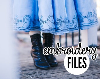 Alice Embroidery Files - pour Down the Hole Blue Dress - TÉLÉCHARGER
