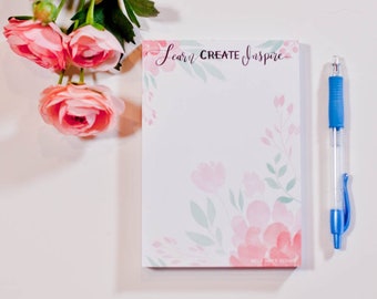 Floral Notepad for a Creative — Learn Create Inspire with Watercolor Flowers