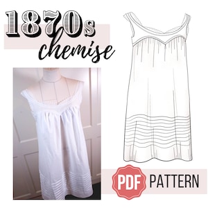 1870s Christine Chemise – PDF PATTERN – Victorian Undergarment