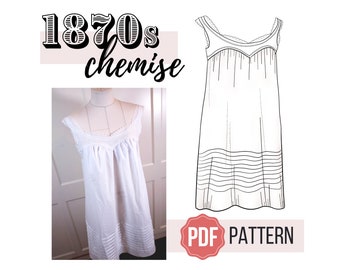 1870s Christine Chemise – PDF PATTERN – Victorian Undergarment
