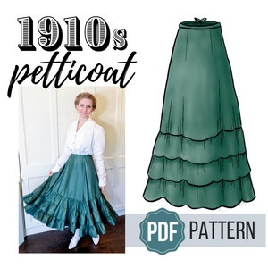 1910s Willa Petticoat PDF PATTERN Edwardian Undergarment image 1