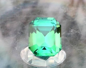 2.92 cts - Asscher Cut Neon Strongly Bluish Green Afghanistan Tourmaline With Video!