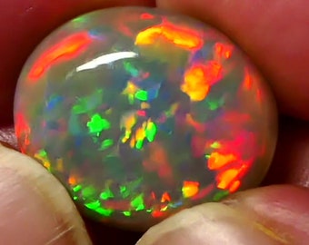 14.09 cts – Super Vivid Neon Best of Breed Confetti/Galaxy Pattern Full Color Spectrum Semi-Transparent Dark Crystal Welo Opal!