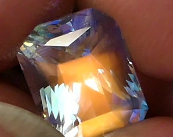 5.01 ct – Extra Fine Top Gem Quality Rainbow Moonstone! Will Fit In A 11 mm x 9 mm Mount! With Video!