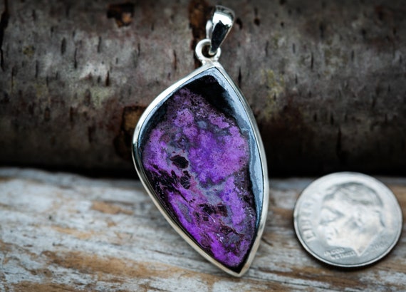 Sugilite Pendant Sugilite and Manganese Pendant Gorgeous Tone