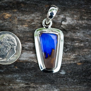 Boulder Opal Pendant - Natural Boulder Opal - Boulder Opal Necklace - Boulder Opal pendant - Boulder opal Sterling Silver Pendant Natural