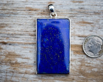 Sterling Silver Lapis Lazuli Pendant – Natural Gemstone Jewelry
