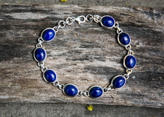 Sterling Silver Faceted Lapis Lazuli Doublet Bracelet – Alara