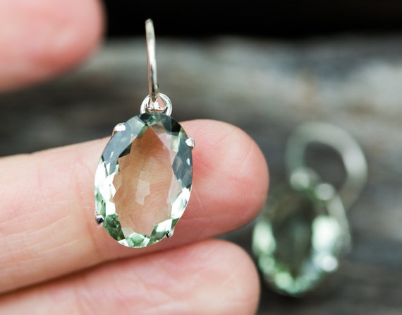 Green on sale prasiolite earrings
