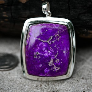 Sugilite pendant - Stunning Sugilite and Sterling Silver - Gorgeous Purple Sugilite Jewelry - Sugilite Silver Pendant - Sugilite necklace