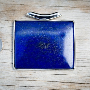 Lapis Pendant - Lapis Sterling Silver - Gorgeous Tube Bale Lapis Lazuli Pendant - Lapis Jewelry - Sterling Silver Lapis Necklace - Lapis
