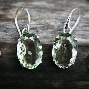 Stunning Prasiolite Dangle Earrings, Green Amethyst, Green Quartz stunning Prasiolite earrings - Green Quartz - Green Amethyst Dangles