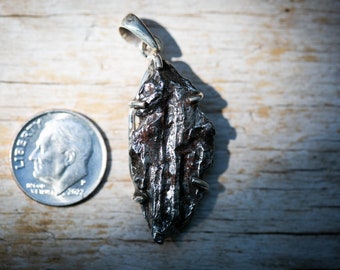 Campo del Cielo Meteorite Pendant – Sterling Silver, Space Jewelry