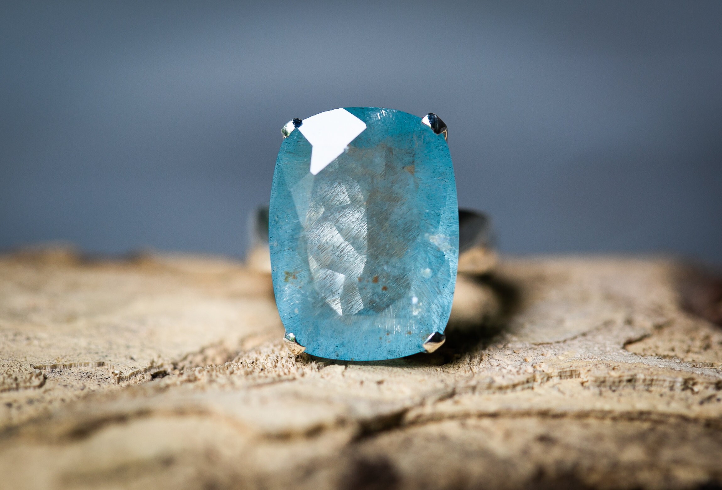 Checkerboard Aquamarine Ring: Sterling Silver, Size 8 - Etsy