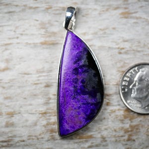 Sugilite pendant - Sugilite and Hematite Pendant - Gorgeous Purple Sugilite Jewelry - Sugilite Silver Pendant - Sugilite Manganese necklace