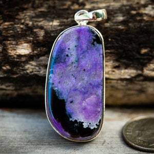 Sugilite pendant - Sugilite and Manganese Pendant - Gorgeous Tone - Sugilite Jewelry - Sugilite Silver Pendant - Sugilite Manganese necklace