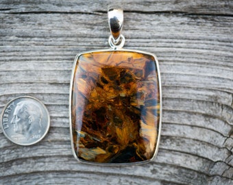 Pietersite Pendant - Pietersite in Sterling Silver Pendant - Pietersite Pendant - Gorgeous Pietersite Pendant Gemstone Peitersite