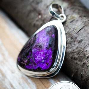 Sugilite pendant - Sugilite and Manganese Pendant - Gorgeous Tone - Sugilite Jewelry - Sugilite Silver Pendant - Sugilite Manganese necklace